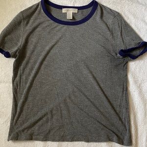 Short Sleeve Grey Mid-Drift Top